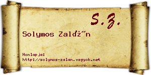 Solymos Zalán névjegykártya